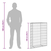 vidaXL Canteiro elevado/cesto gabião trapézio 80x20x100 cm aço galvan.