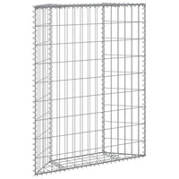 vidaXL Canteiro elevado/cesto gabião trapézio 80x20x100 cm aço galvan.