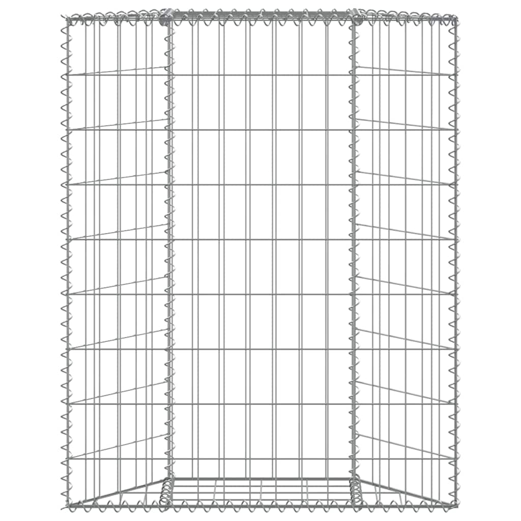 vidaXL Canteiro elevado/cesto gabião trapézio 80x20x100 cm aço galvan.