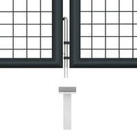 vidaXL Portão de jardim em tela de aço galvanizado 400x75 cm cinza