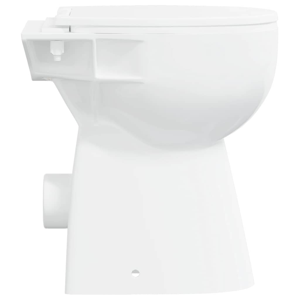 vidaXL Sanita sem rebordo 7 cm altura extra fecho suave cerâmica branco