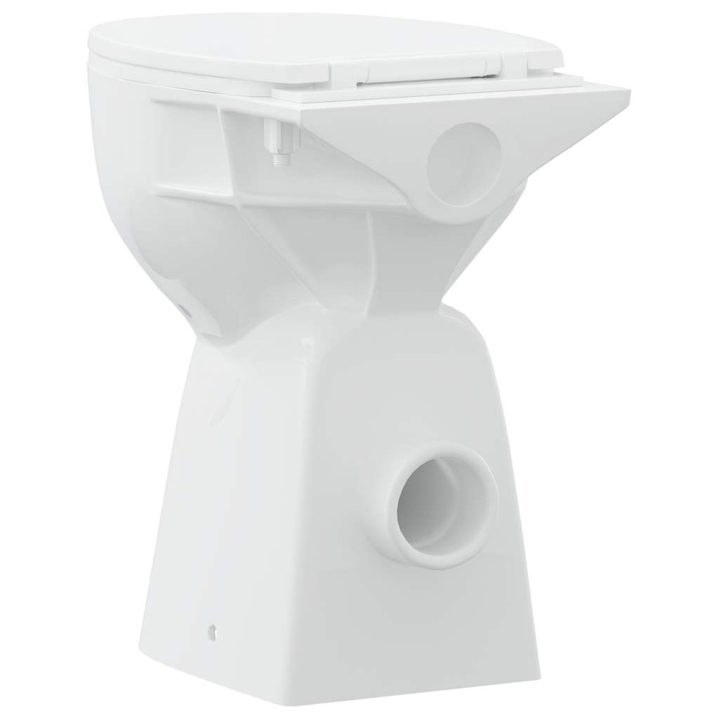 vidaXL Sanita sem rebordo 7 cm altura extra fecho suave cerâmica branco