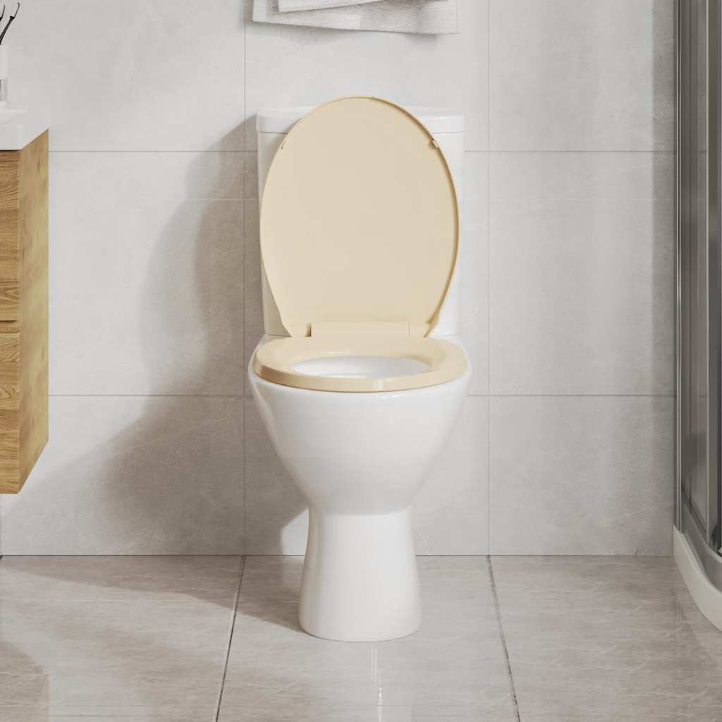 vidaXL Tampo de sanita oval com fecho suave cinzento-claro