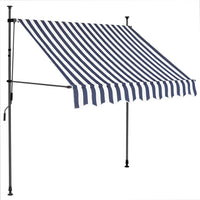 vidaXL Toldo retrátil manual com LED 100 cm azul e branco