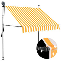 vidaXL Toldo retrátil manual com LED 100 cm azul e branco