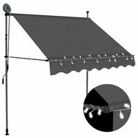 vidaXL Toldo retrátil manual com LED 100 cm azul e branco