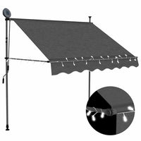 vidaXL Toldo retrátil manual com LED 100 cm azul e branco