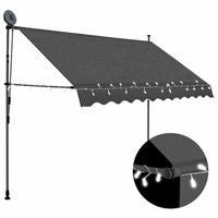 vidaXL Toldo retrátil manual com LED 100 cm azul e branco