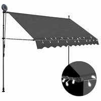vidaXL Toldo retrátil manual com LED 100 cm azul e branco