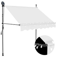 vidaXL Toldo retrátil manual com LED 100 cm azul e branco