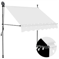 vidaXL Toldo retrátil manual com LED 100 cm azul e branco