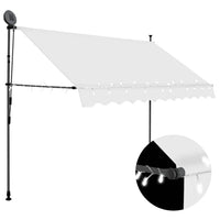 vidaXL Toldo retrátil manual com LED 100 cm azul e branco