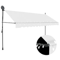 vidaXL Toldo retrátil manual com LED 100 cm azul e branco