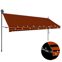 vidaXL Toldo retrátil manual com LED 100 cm azul e branco