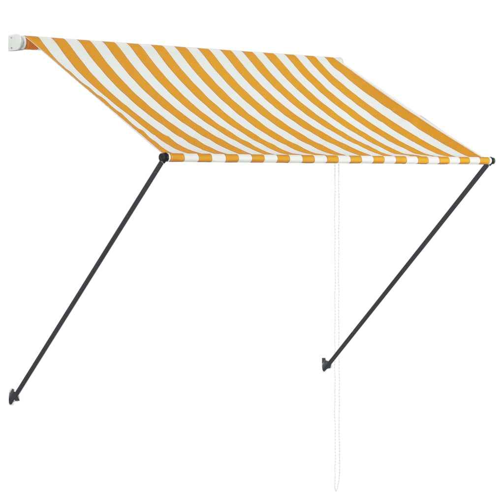 vidaXL Toldo retrátil com LED 200x150 cm amarelo e branco