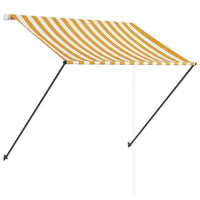 vidaXL Toldo retrátil com LED 200x150 cm amarelo e branco