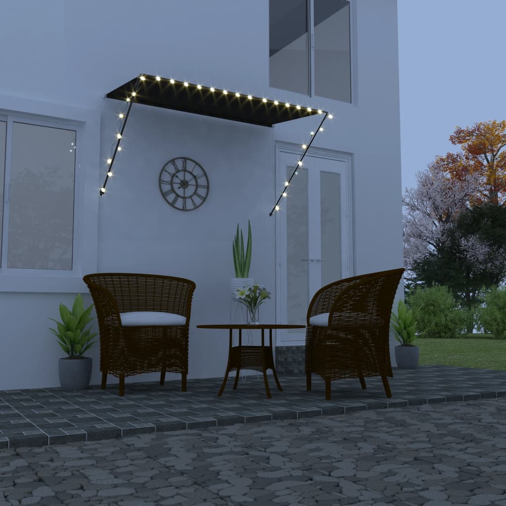 vidaXL Toldo retrátil com LED 250x150 cm antracite