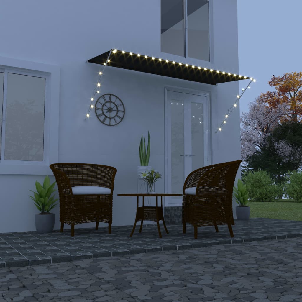 vidaXL Toldo retrátil com LED 250x150 cm antracite