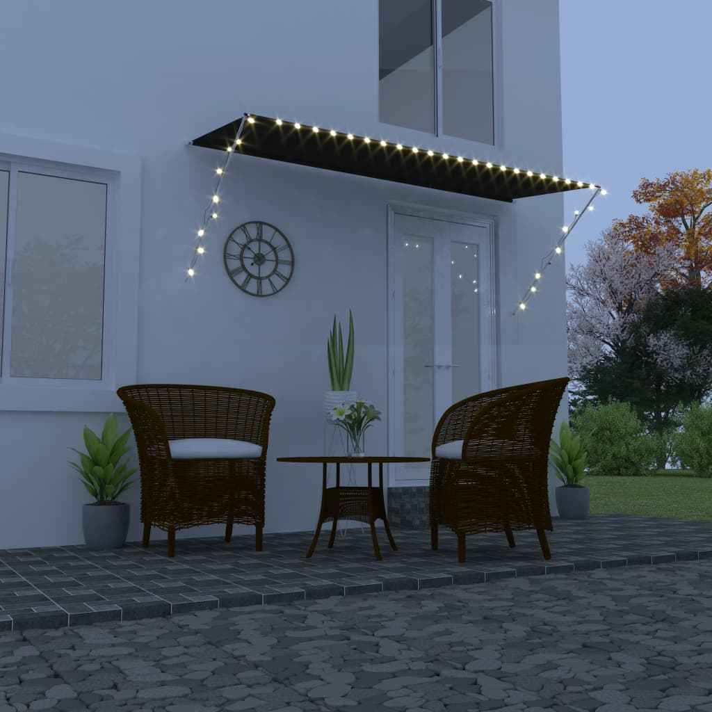 vidaXL Toldo retrátil com LED 200x150 cm amarelo e branco