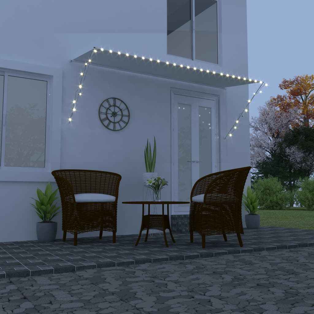 vidaXL Toldo retrátil com LED 200x150 cm amarelo e branco