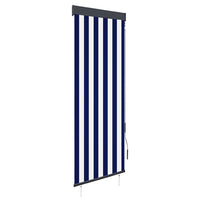 vidaXL Estore de rolo para exterior 60x250 cm azul e branco