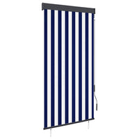 vidaXL Estore de rolo para exterior 60x250 cm azul e branco
