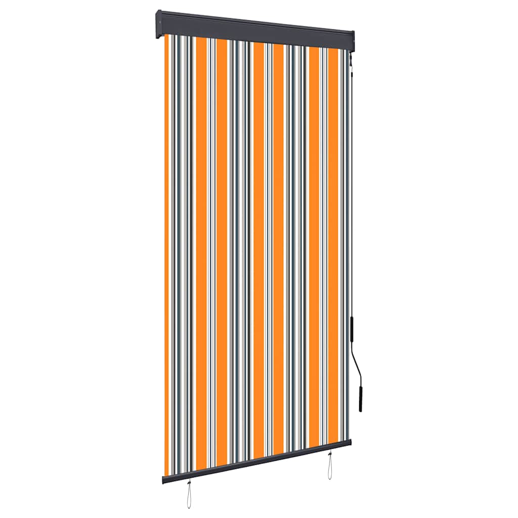 vidaXL Estore de rolo para exterior 60x250 cm azul e branco