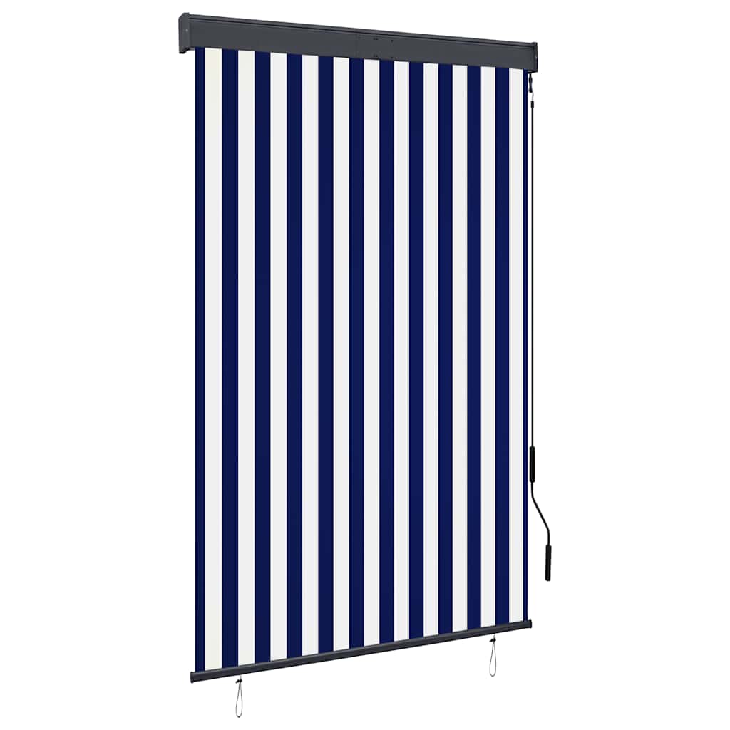 vidaXL Estore de rolo para exterior 60x250 cm azul e branco