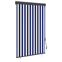 vidaXL Estore de rolo para exterior 60x250 cm azul e branco