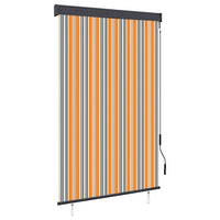 vidaXL Estore de rolo para exterior 60x250 cm azul e branco