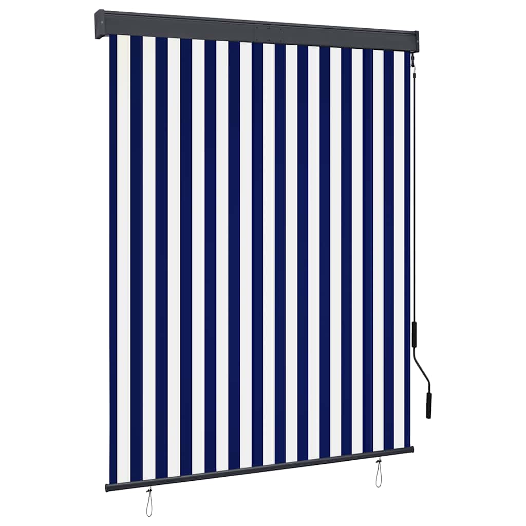 vidaXL Estore de rolo para exterior 60x250 cm azul e branco