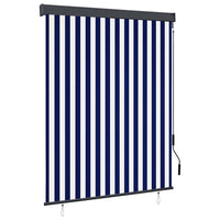 vidaXL Estore de rolo para exterior 60x250 cm azul e branco