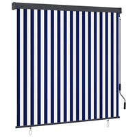 vidaXL Estore de rolo para exterior 60x250 cm azul e branco