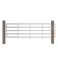 vidaXL Portão para campo 5 barras aço (95-170)x90 cm prateado