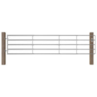 vidaXL Portão para campo 5 barras aço (95-170)x90 cm prateado