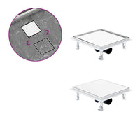 vidaXL Ralo chuveiro tampa plana/inserção ladrilho 28x28 cm aço inox.