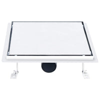 vidaXL Ralo chuveiro tampa plana/inserção ladrilho 28x28 cm aço inox.