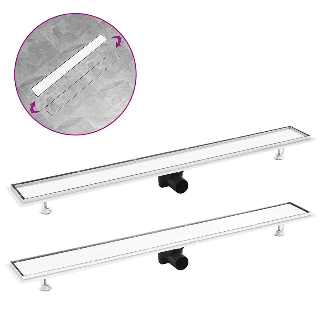 VidaXL Dreno de chuveiro linear 530x140 mm aço inoxidável