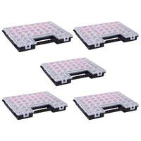 vidaXL Caixas com divisórias ajustáveis 5 pcs 385x283x50 mm plástico