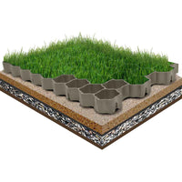 vidaXL Grelhas para relvado 16 pcs 60x40x3 cm plástico preto
