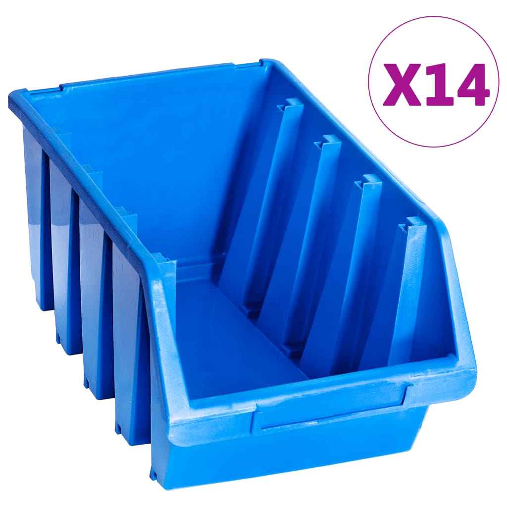 vidaXL Caixas de arrumação empilháveis 20 pcs plástico azul