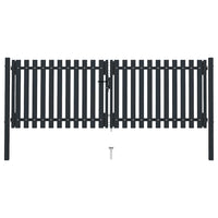 vidaXL Portão de cerca de porta dupla em aço 300x75 cm antracite