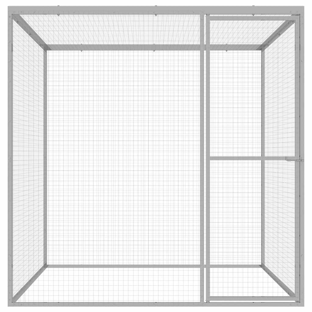 vidaXL Jaula para gatos 1,5x1,5x1,5 m aço galvanizado