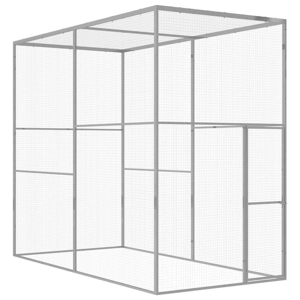 vidaXL Jaula para gatos 1,5x1,5x1,5 m aço galvanizado
