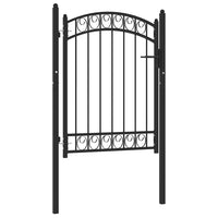 vidaXL Portão para cerca com topo arqueado 100x100 cm aço verde