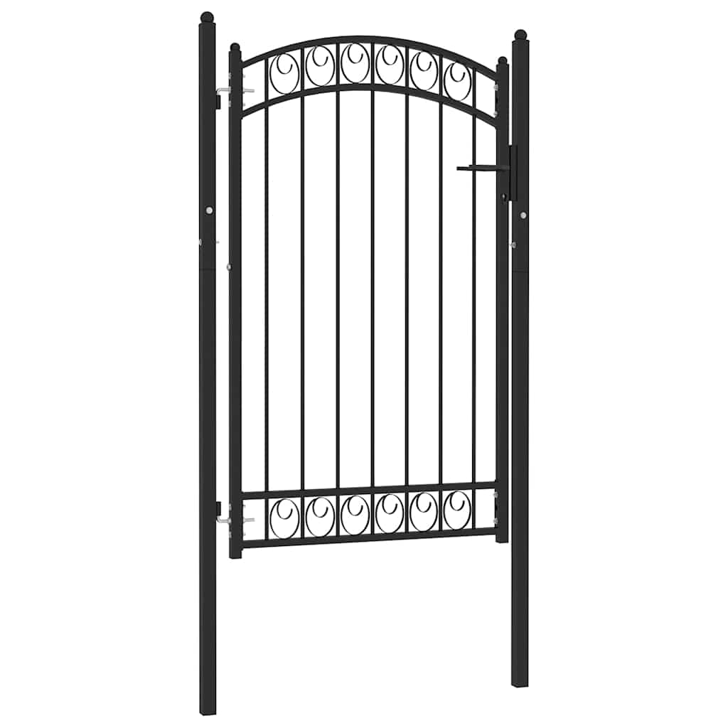 vidaXL Portão para cerca com topo arqueado 100x100 cm aço verde