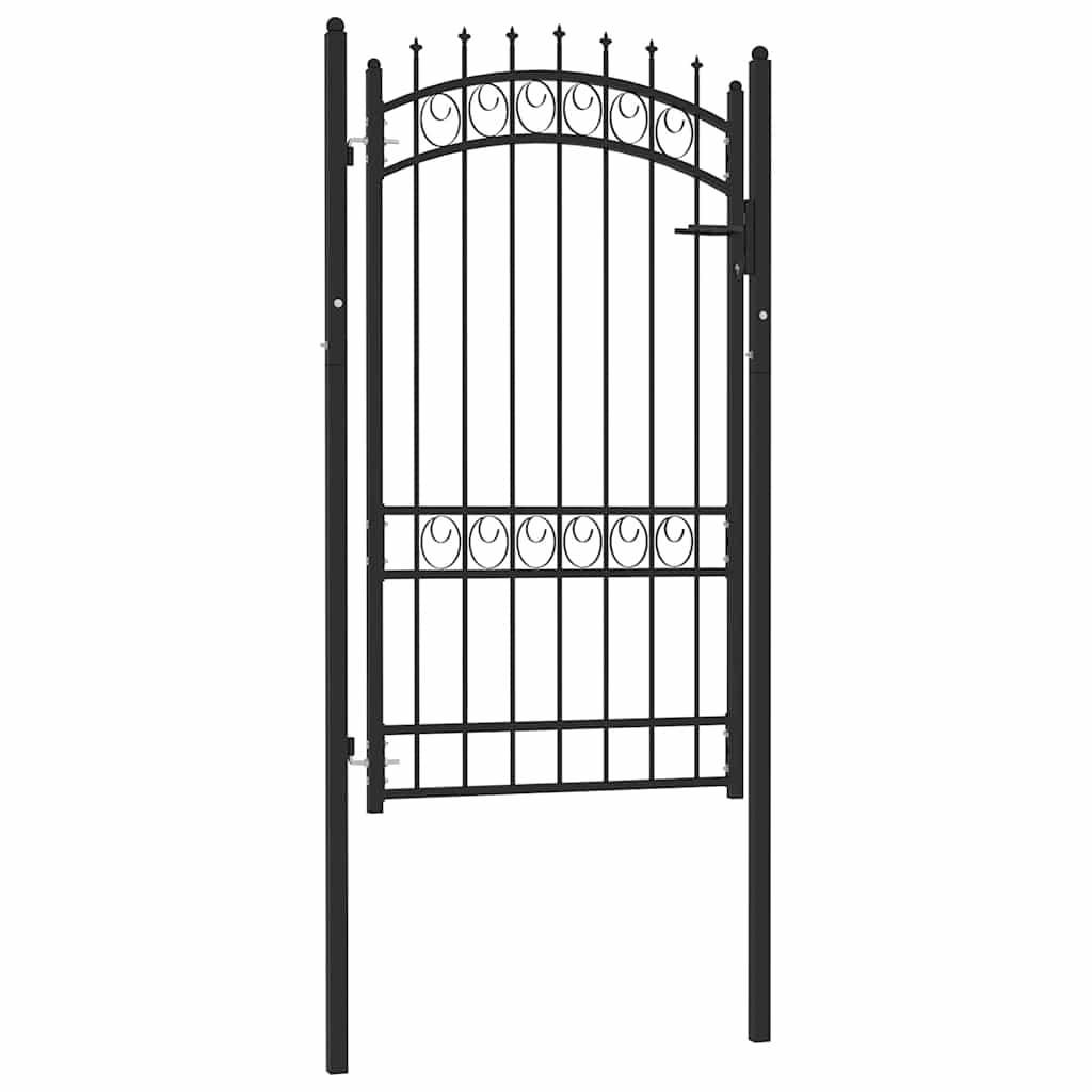 vidaXL Portão para cerca com espetos 100x100 cm aço verde