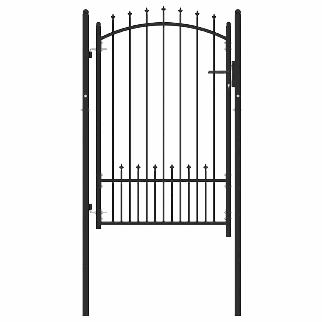 vidaXL Portão para cerca com espetos 100x100 cm aço verde