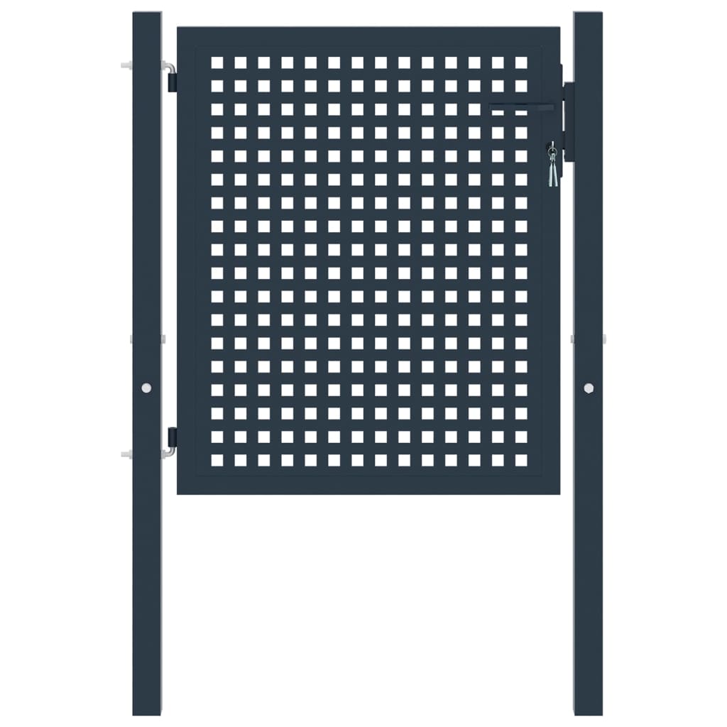 vidaXL Portão de cerca Antracite 102x75 cm Aço