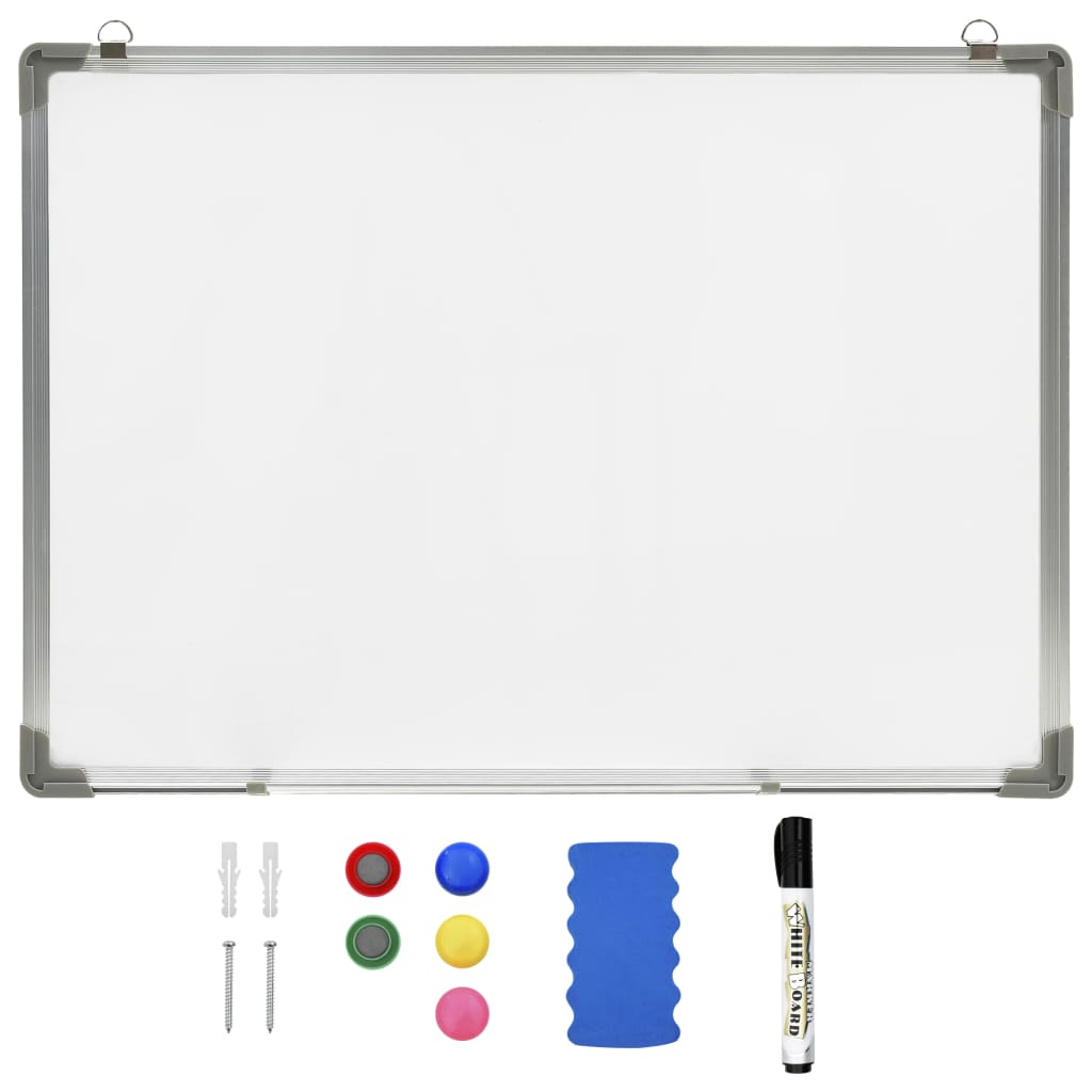 vidaXL Quadro de escrita magnético 50x35 cm aço branco